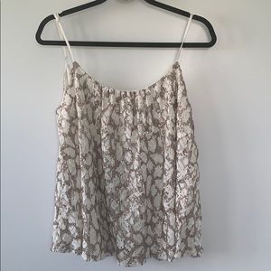 Cropped Scoop Back Flutter Top with Sequins